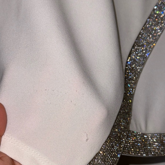 BCX Juniors' Asymmetrical-Hem Rhinestone Dress in white - Picture 3 of 8